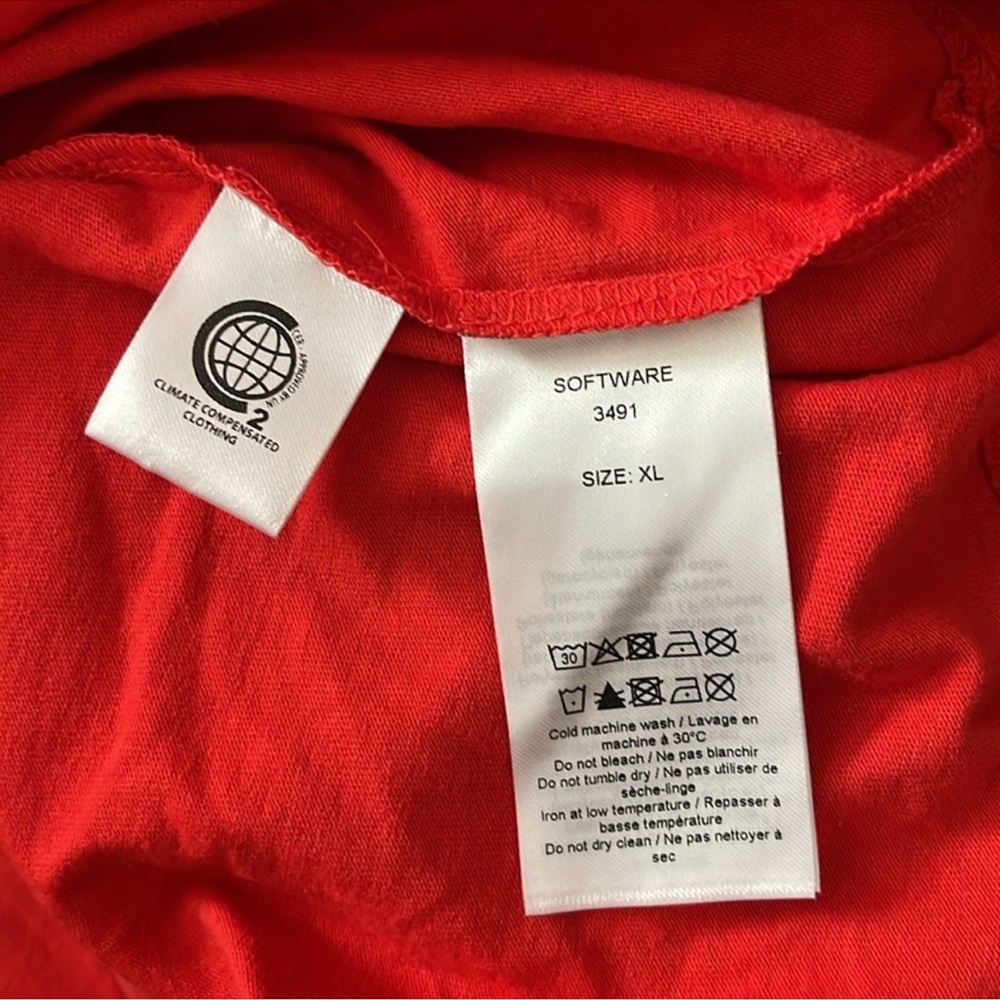 Ganni Red Short Sleeve Tee - Picture 6 of 11